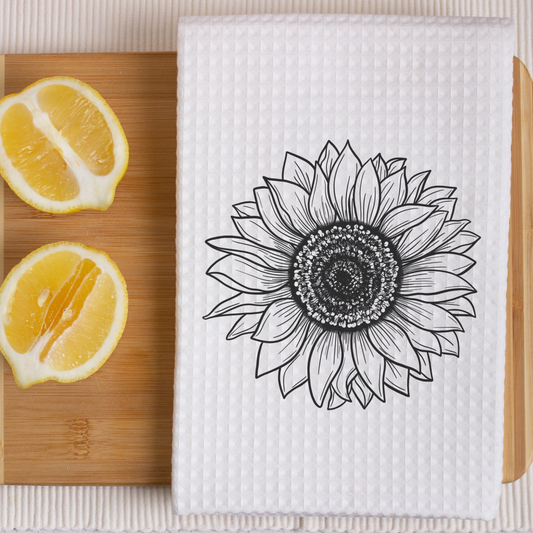 Blooming Sunflower Kitchen Towel