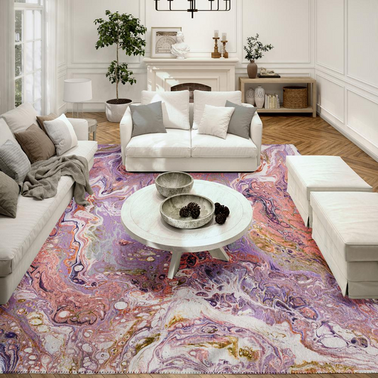 Karissa Taffy: A 9' x 12' Dance of Pink, Purple & Gold