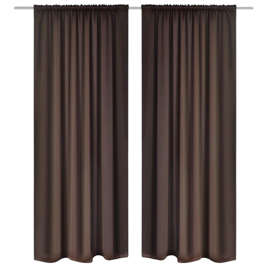 Rich Brown Blackout Panels with Sleek Slot Top (53"x 96")