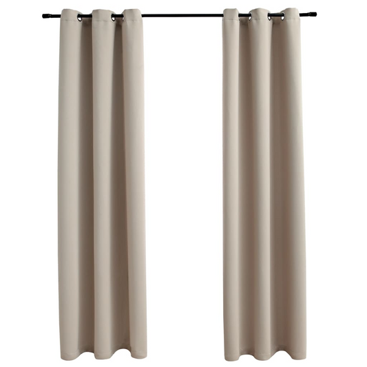 Warm Tones: Beige Velvet Blackout Curtains (37"x 63")