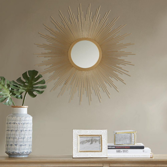 Golden Glare: 14.5" Sunburst Wall Mirror