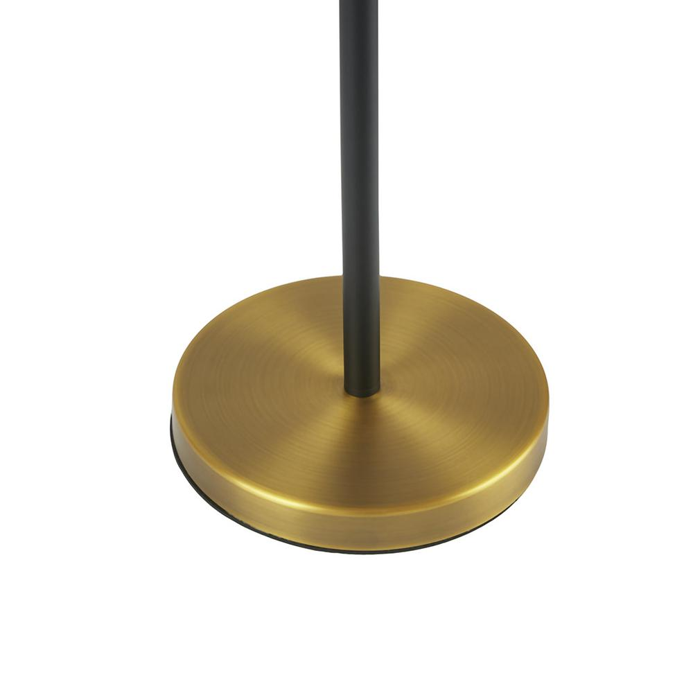 Golden Eclipse: Sleek Black Metal Floor Lamp with Gold Accents