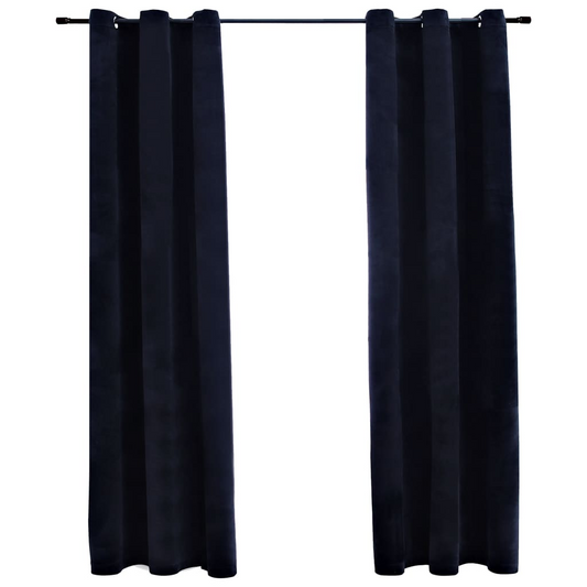 Luxurious Black Velvet Blackout Curtains (37"x 84")