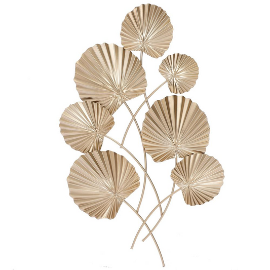 Golden Tropics: Metal Palm Leaf Wall Art