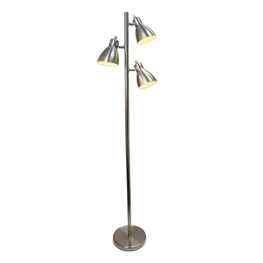 Multi-Directional 3-Light Floor Lamp in Brushed Nickel