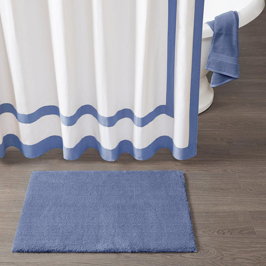 Marshmallow Contour Bath Rug in Spa Blue