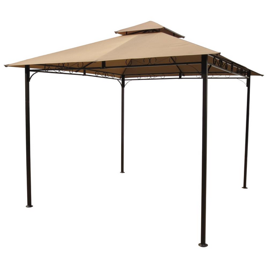 2-Tier Vented Gazebo | All-Weather Polyester | Powder-Coated Steel