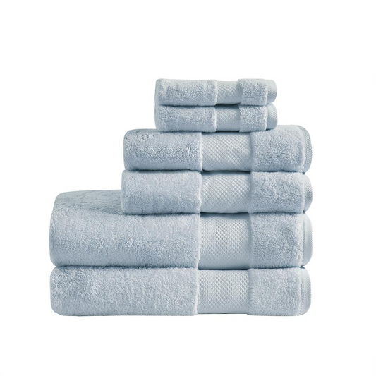 Luxurious Turkish Cotton Bath Towel Set in Baby Blue