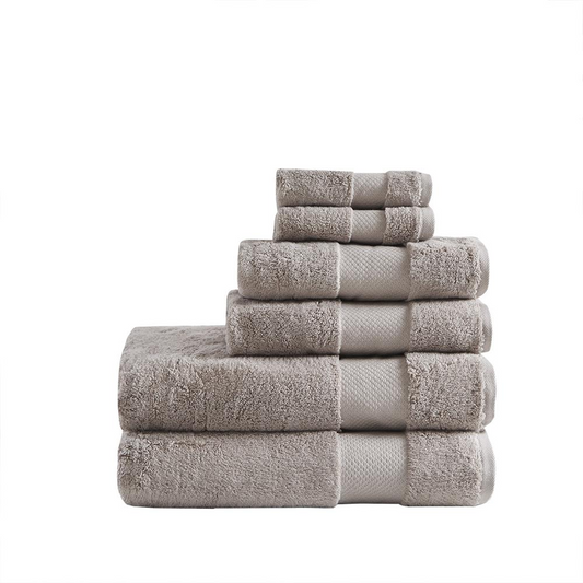 Luxurious Turkish Cotton Bath Towel Set in Light Taupe