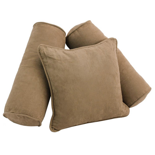 Decor Dorks Essentials: Latte Microsuede Throw Pillows (Set of 3)