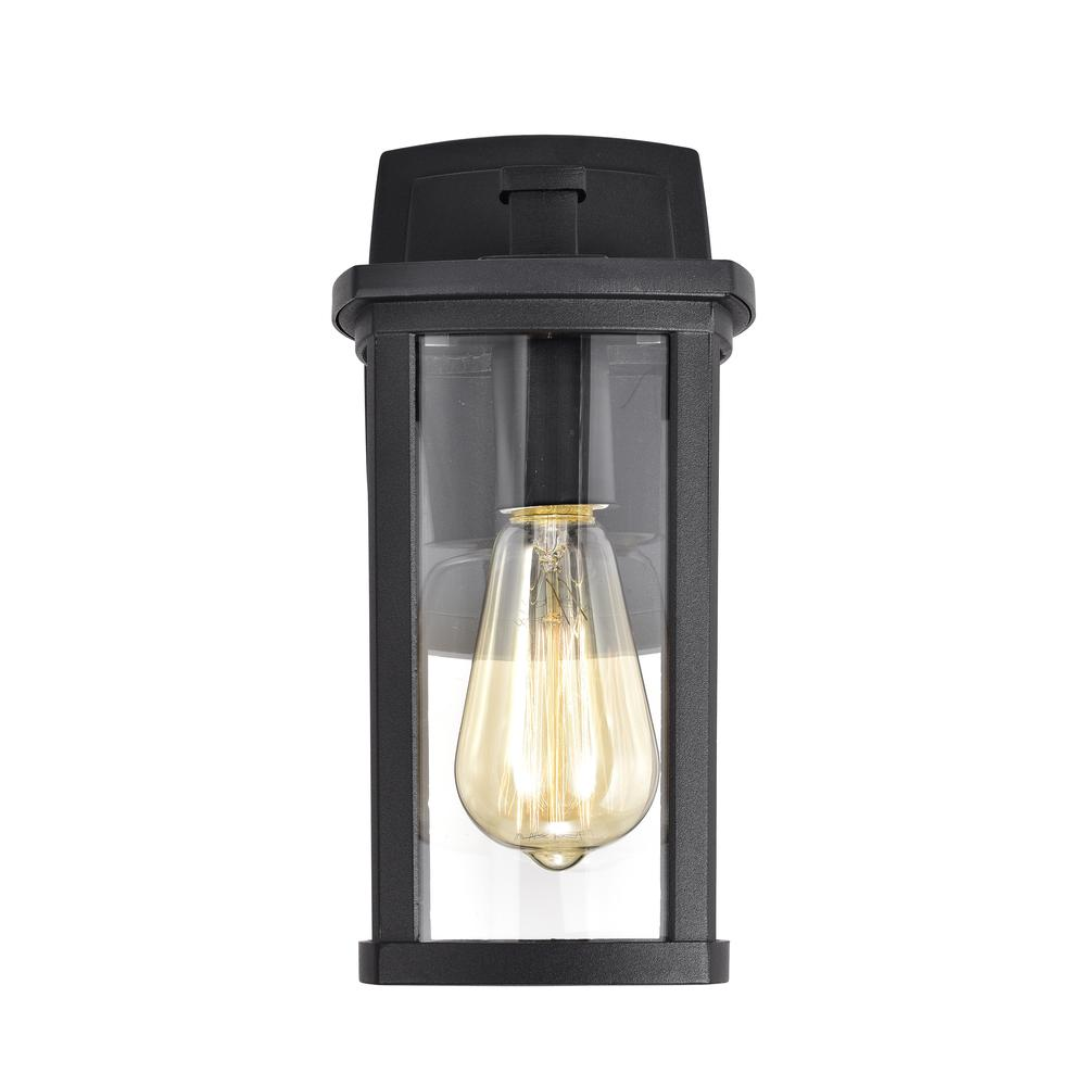 CHLOE Lighting QUILL Transitional 1 Light Textured Black Outdoor Wall Sconce 11" Height