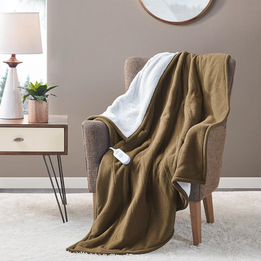 DD Exclusive: Serta Heated Throw Blanket - Luxurious Coffee Brown