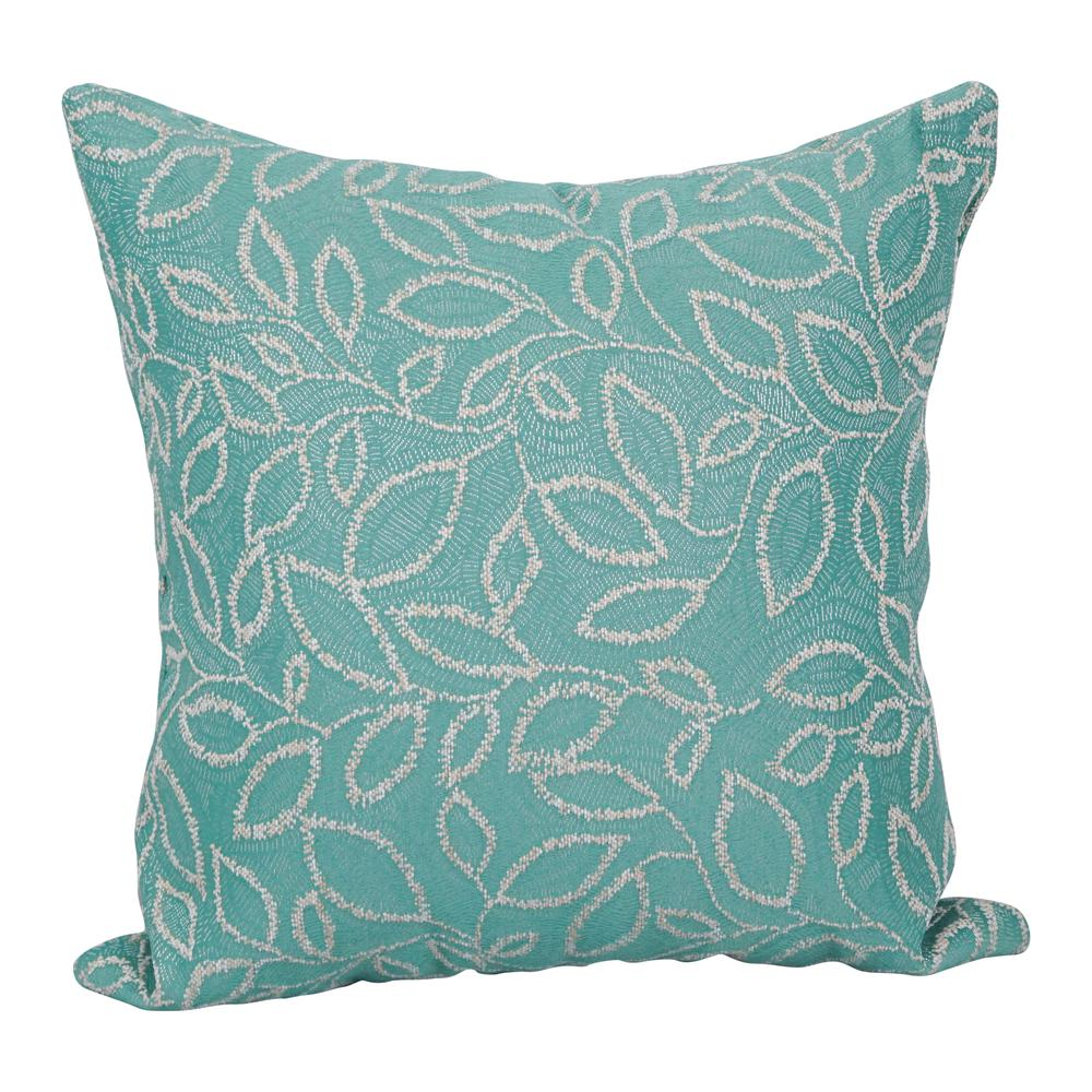 Woven Elegance: 17" Mint Jacquard Throw Pillows