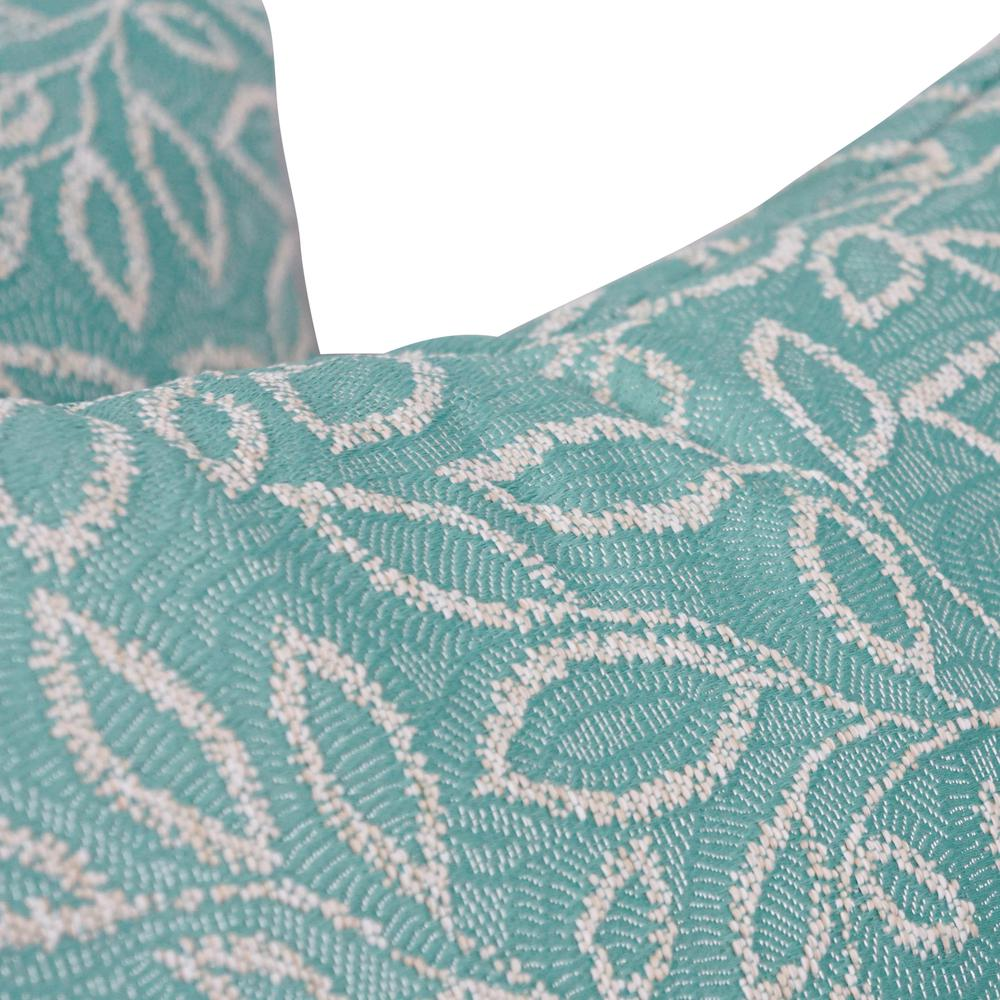 Woven Elegance: 17" Mint Jacquard Throw Pillows