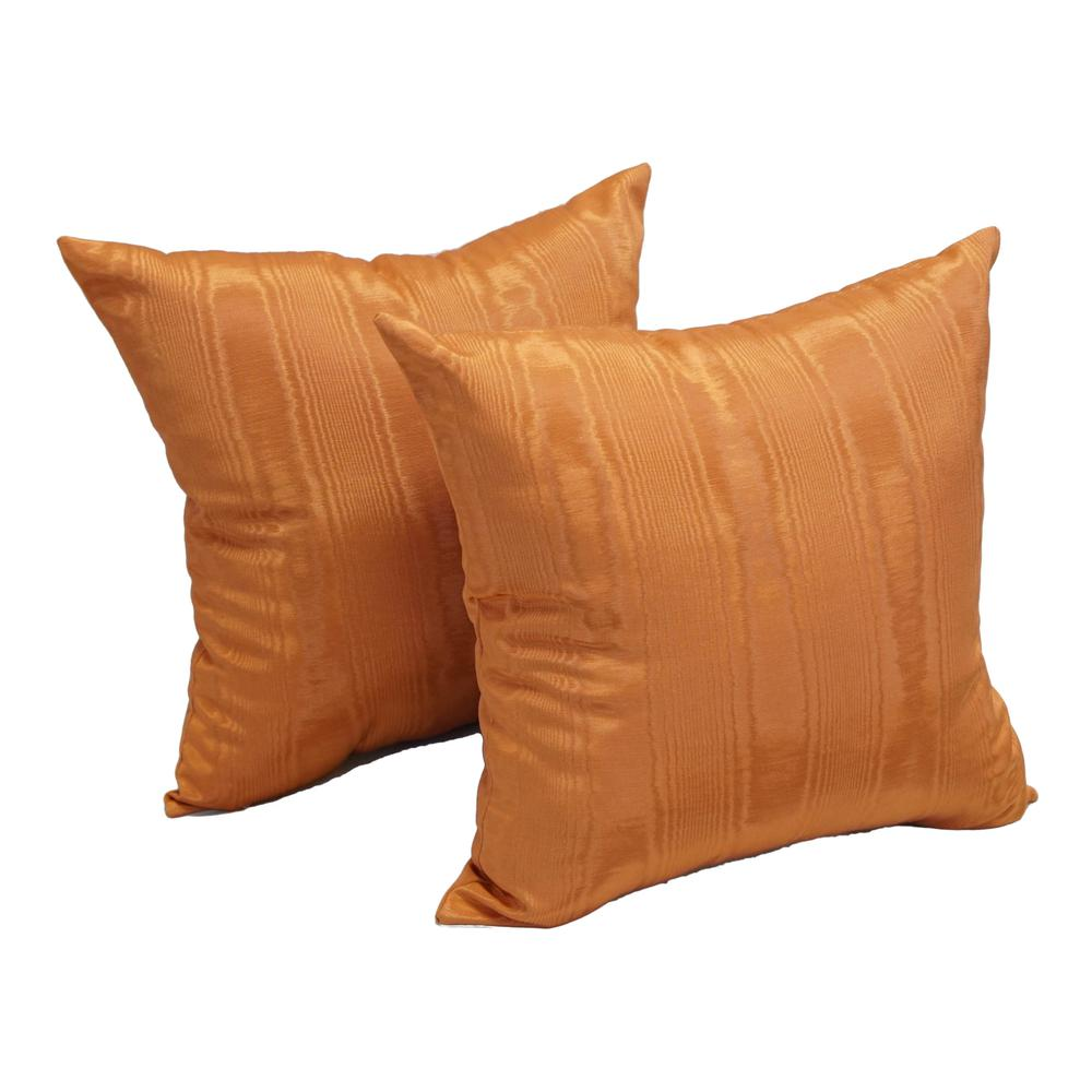 Sunshine Splash: 17" Orange Jacquard Throw Pillows