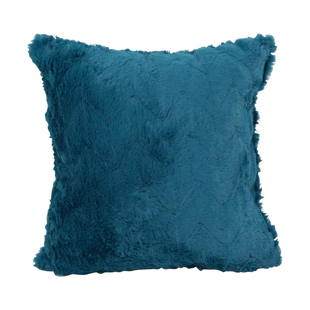 Teal Dream Faux Fur Throw Pillows (Set of 4)