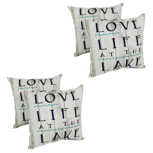 Lakeside Love: Outdoor Throw Pillows (Set of 4)