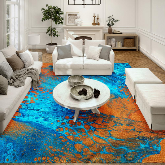 Karissa Cobalt - Bold Blues & Metallic Accents 10' x 14' Area Rug