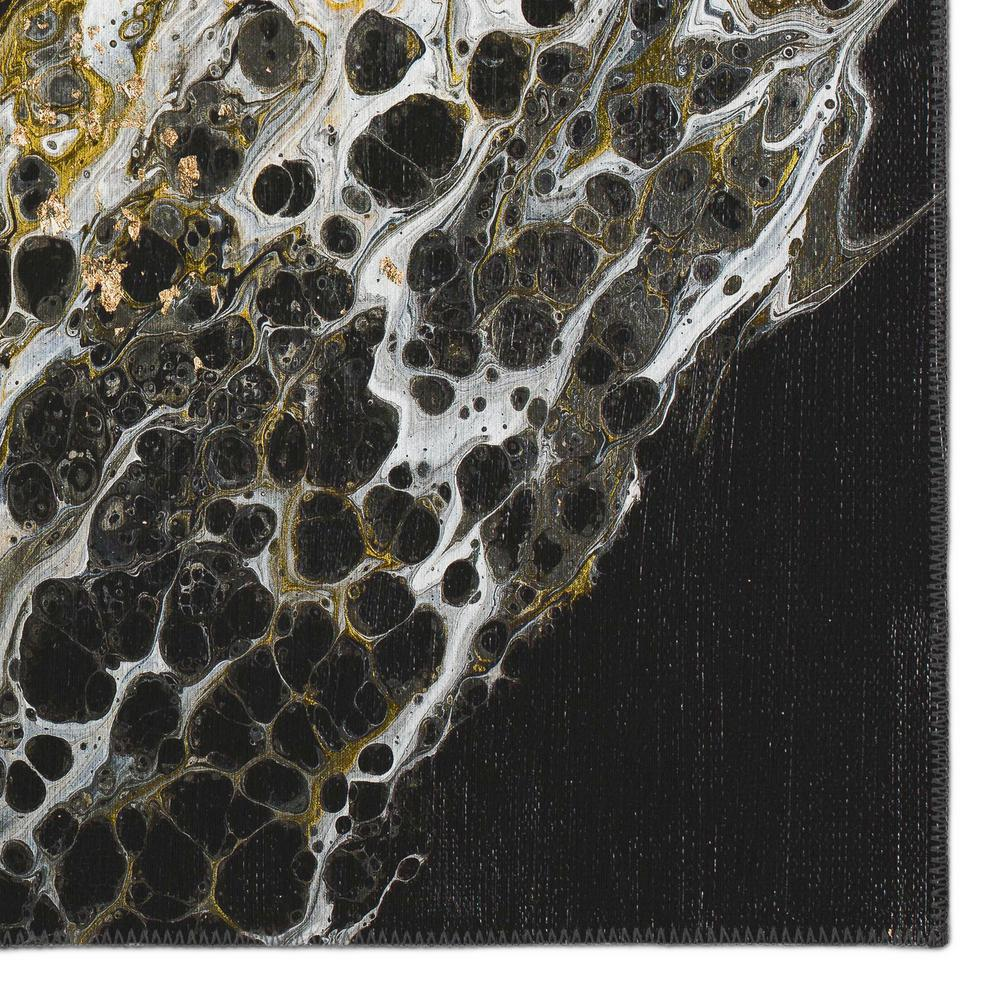 Karissa Midnight: Mesmerizing Black Marble with Gold Accents 10' x 14' Area Rug