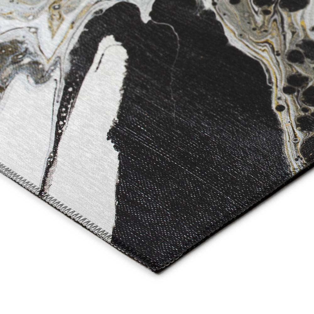 Karissa Midnight: Mesmerizing Black Marble with Gold Accents 10' x 14' Area Rug