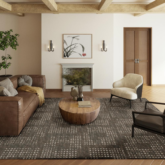 Elaina Brown: Warm Hues & Geometric Flair in a 10' x 14' Area Rug