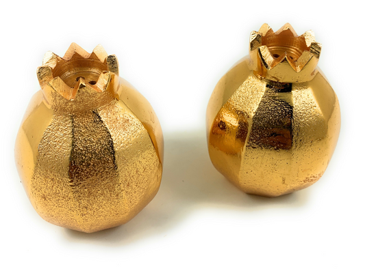 Golden Pomegranate Salt & Pepper Shakers