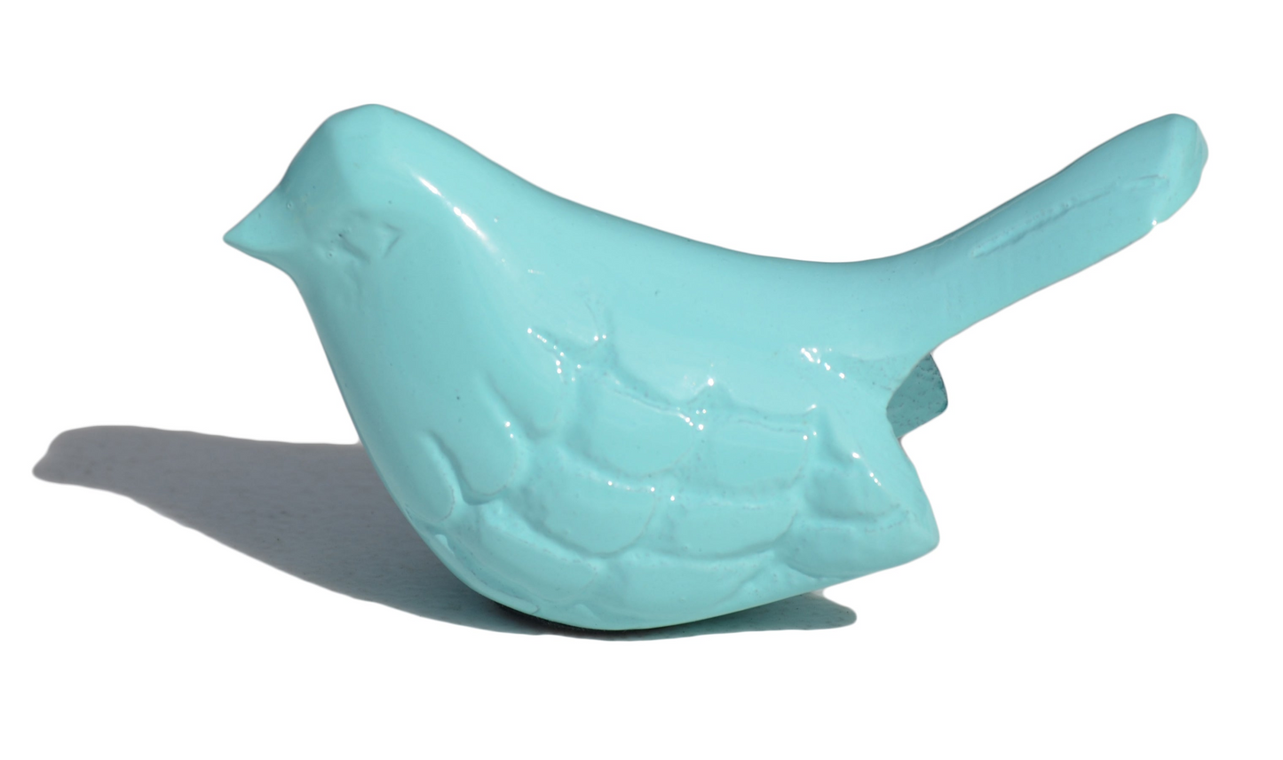 Serene Sea Green Bird Figurine