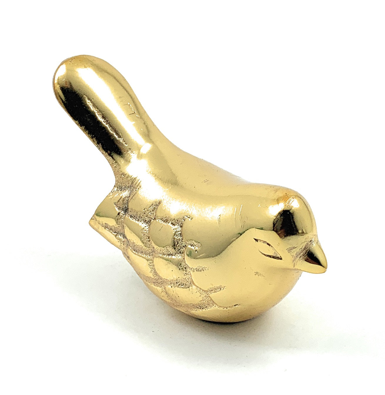 Serene Golden Rustic Bird Figurine