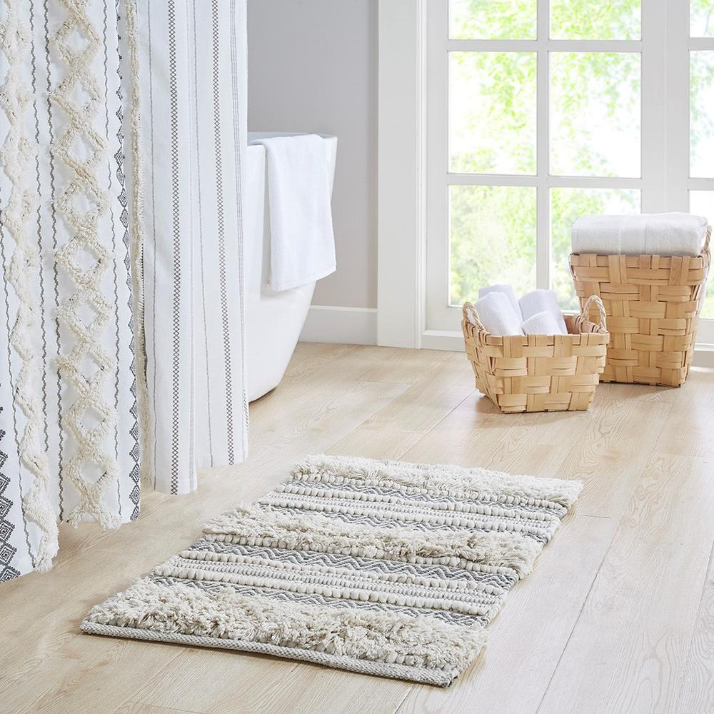 Woven Texture Shag Bath Rug (20in.)