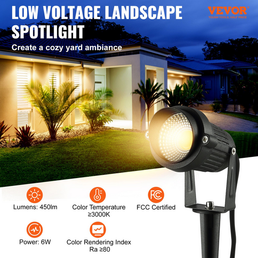 Low Voltage Landscape Lights | 12 Pack with Connectors