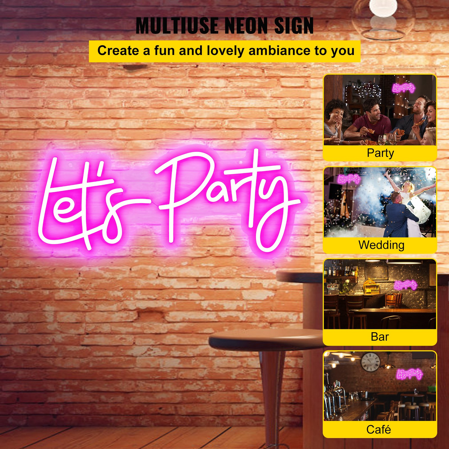 "Let's Party" Neon Light | Perfect for Parties and Weddings