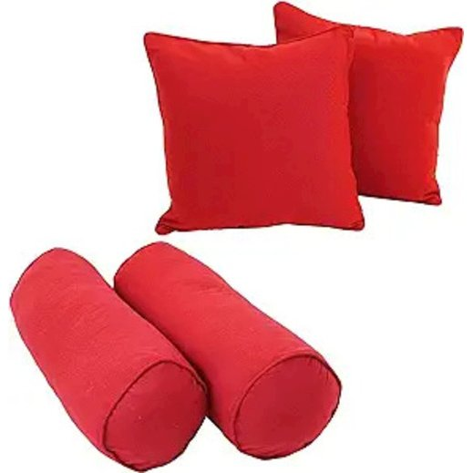 Double-corded Solid Twill Throw Pillows with Inserts (Set of 4)