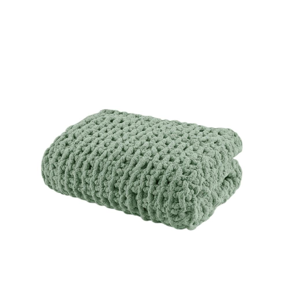 Decor Dorks Essentials: Hand-Knitted Tea Green Blanket