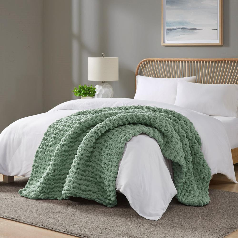 Decor Dorks Essentials: Hand-Knitted Tea Green Blanket