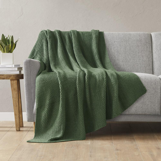 Decor Dorks Essentials: Stitch & Story Classic Olive Knit Throw