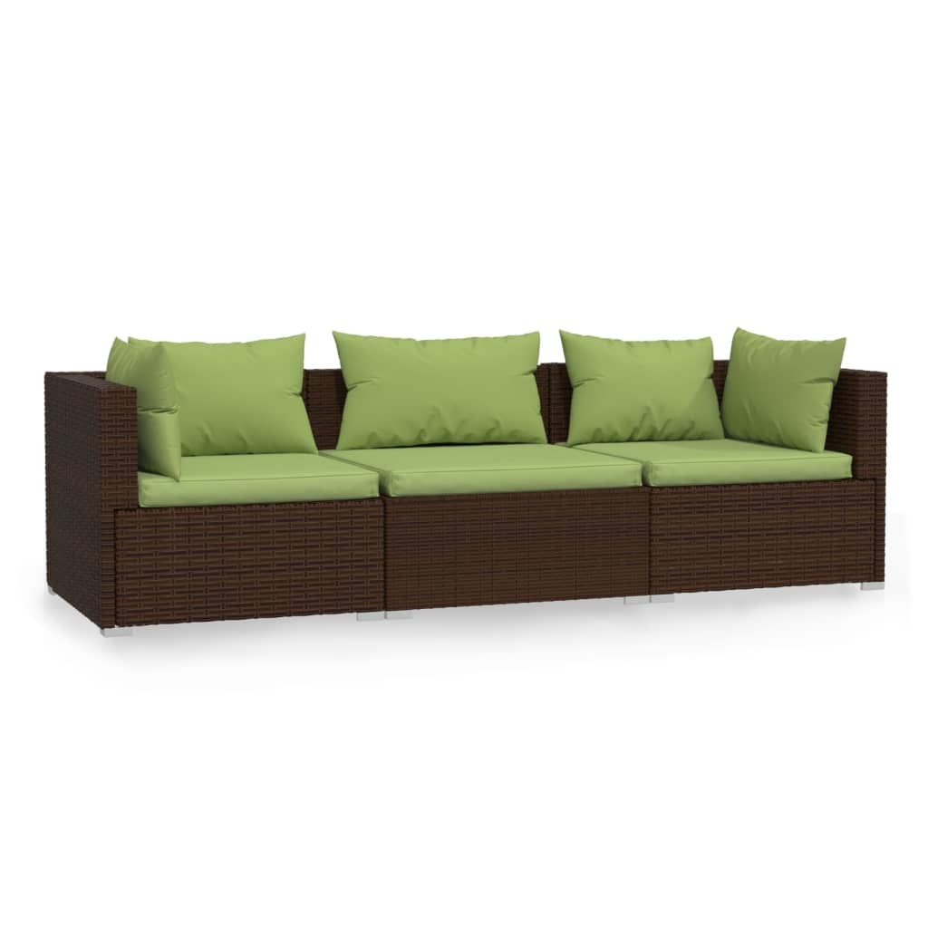 3-Seater Wicker Patio Sofa in Pistachio | Modern Design | Easy to Assemble