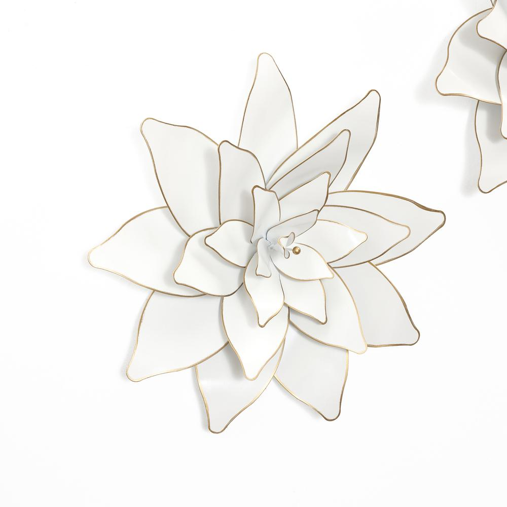 Blooming Elegance: 2-Piece White Lotus Wall Art