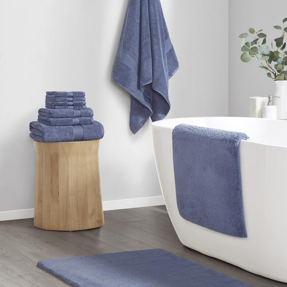 Marshmallow Contour Bath Rug in Spa Blue