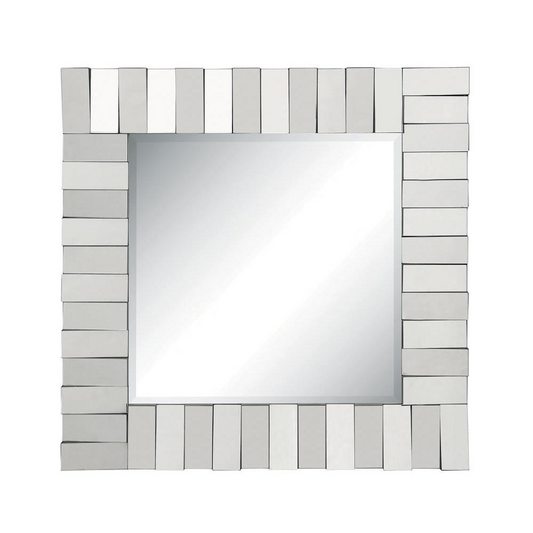 Mesmerizing Mosaic: Square Mirror with Cascading Mirrored Tiles