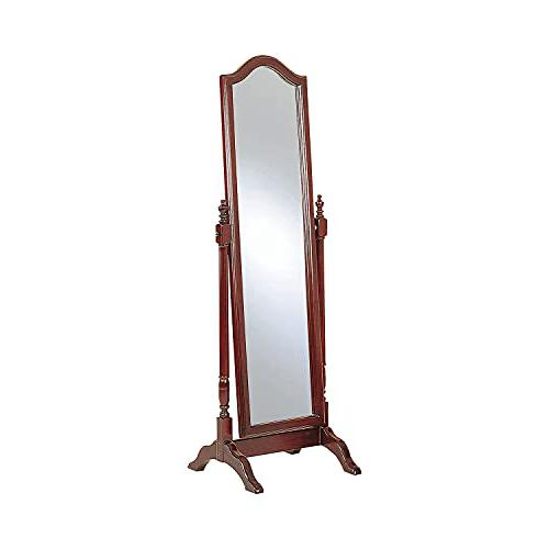 Cabot Rectangular Cheval Mirror with Arched Top Merlot