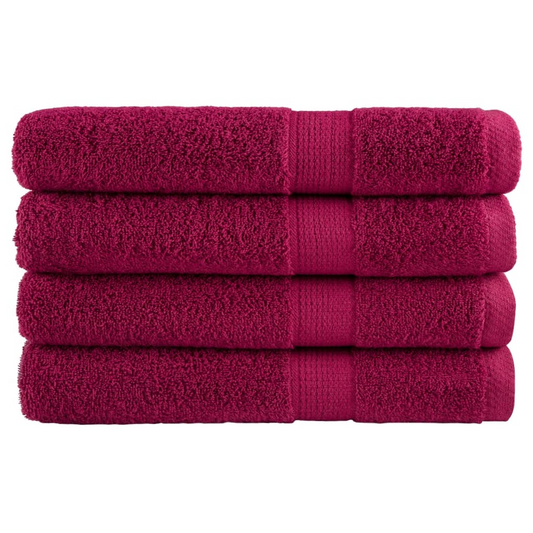 Premium Cotton Bath Towels in Ruby Red