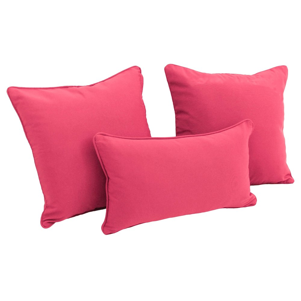 Double-corded Solid Twill Throw Pillows with Inserts (Set of 3)