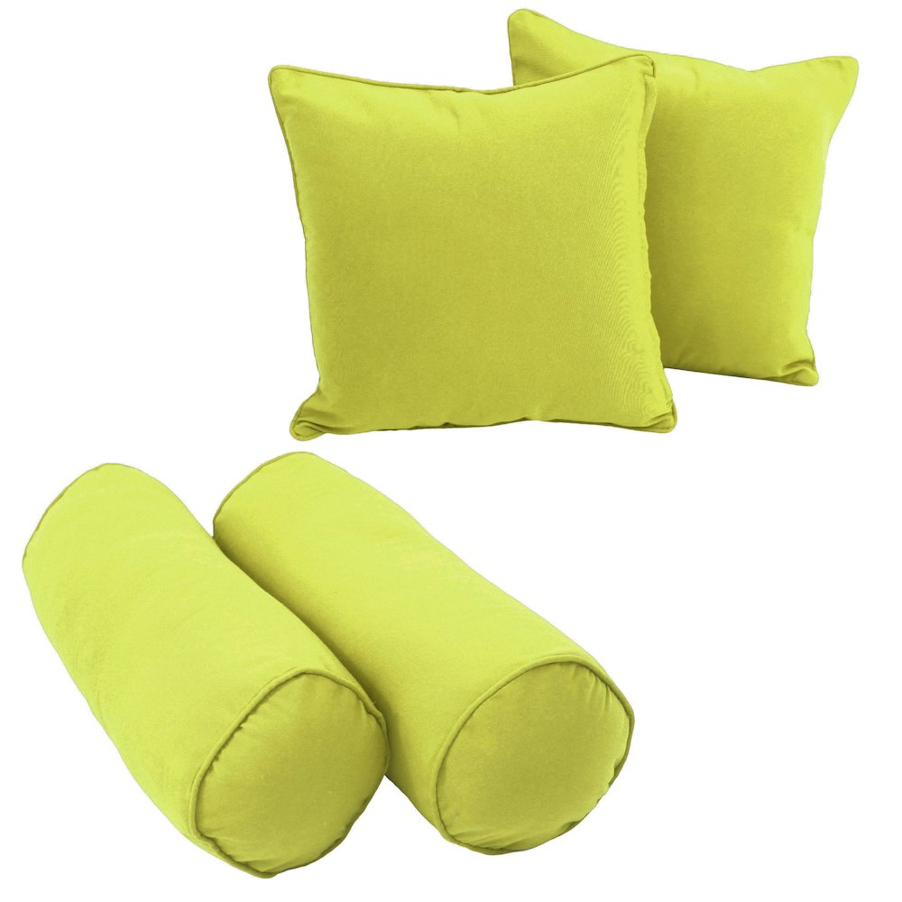 Double-corded Solid Twill Throw Pillows with Inserts (Set of 4)