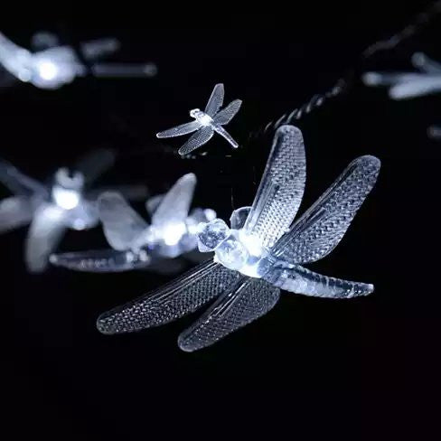 Solar-Powered Dragonfly String LED Lights