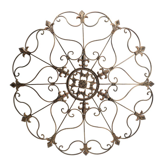 Grand Fleur-de-Lis: Statement Wall Decor in Rich Antique Gold