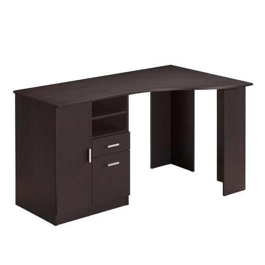 Classic Espresso Office Desk with Storage